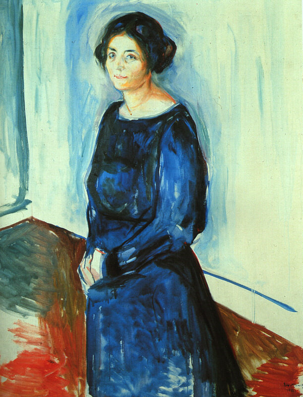 Эдвард Мунк. "Женщина в синем (фрау Барт)". 1921. Частная коллекция.